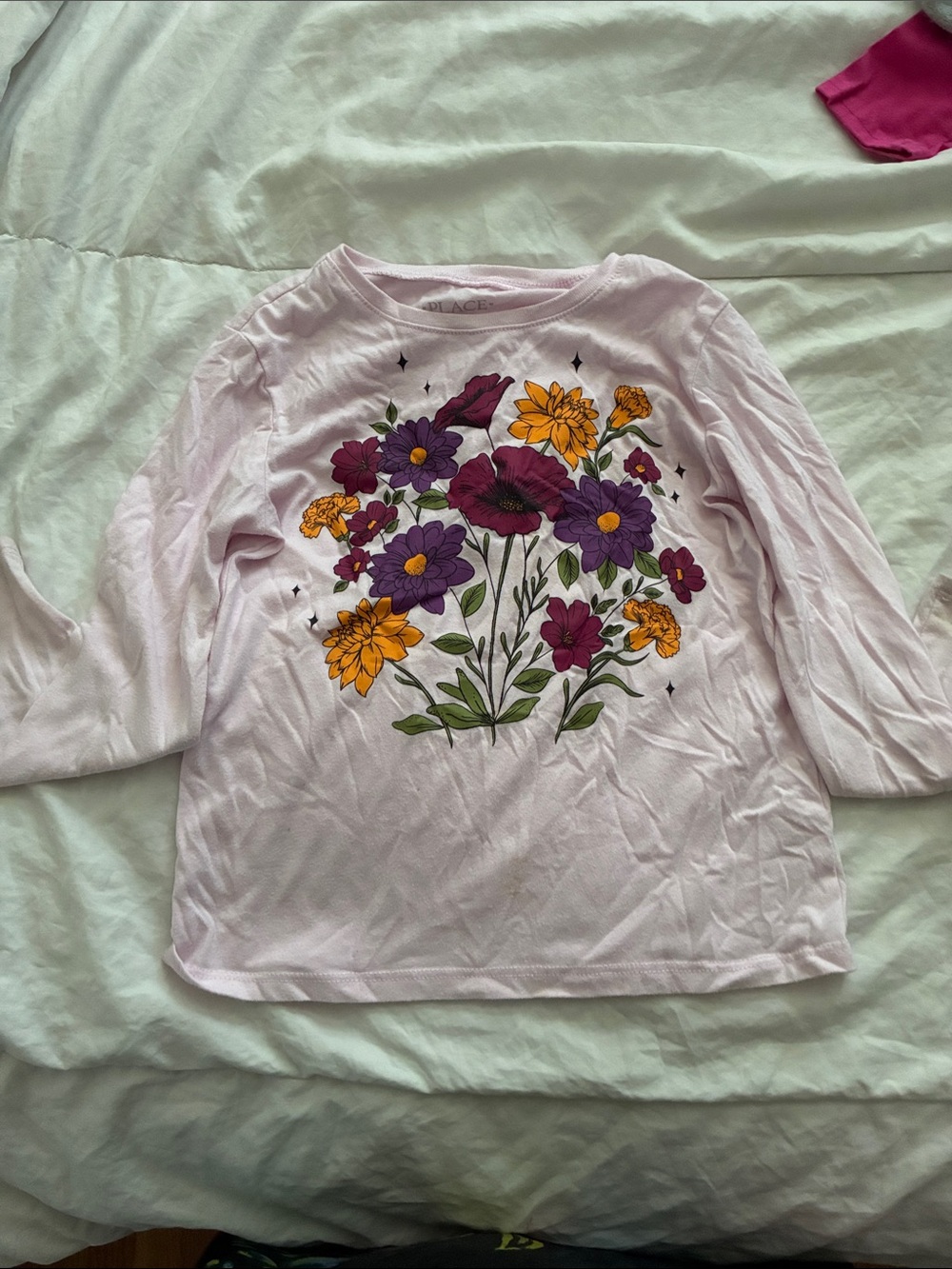 The Children's Place Light Pink Long-Sleeve Floral Tee